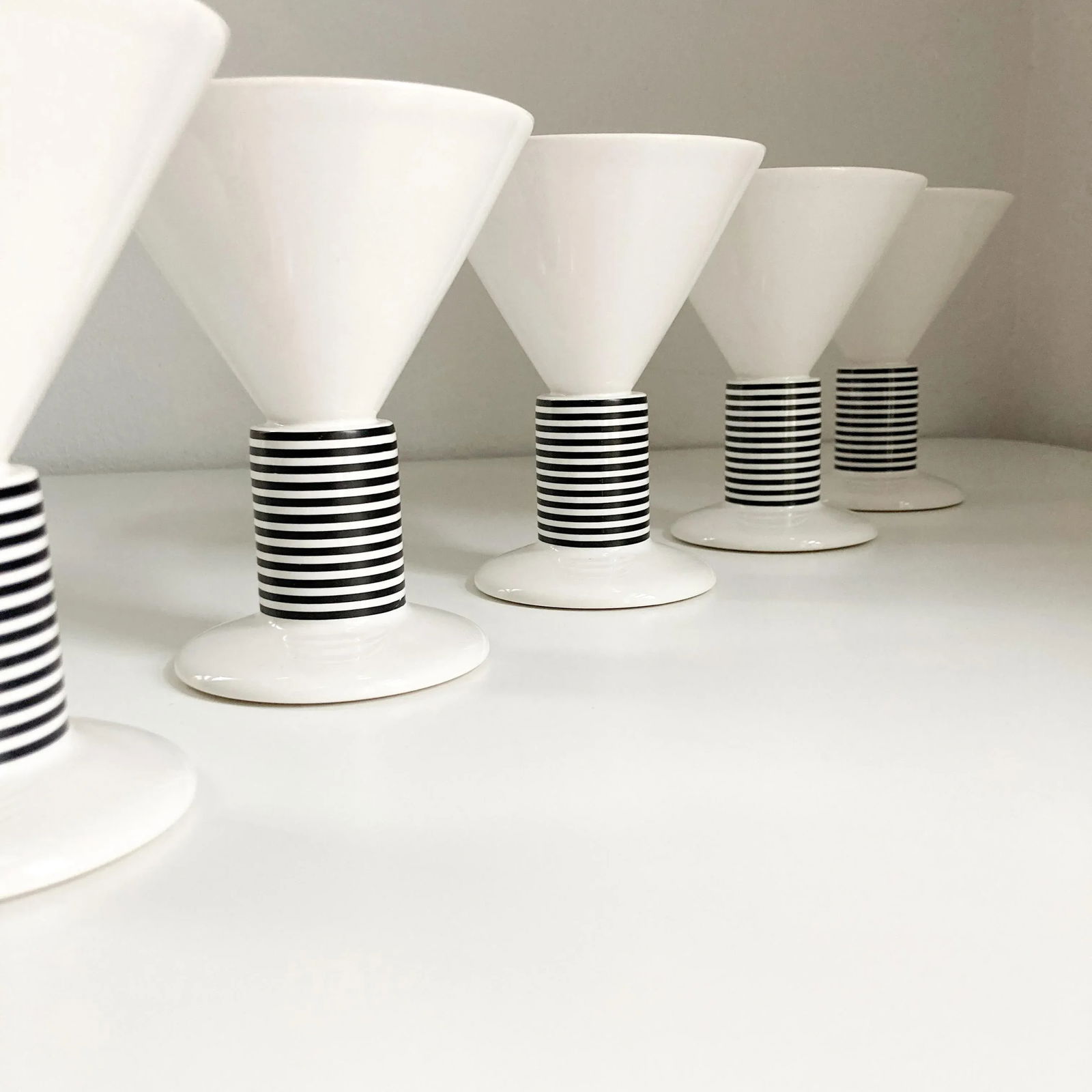 1980s Vienna Collection by Heide Warlamais Set of 5 Porcelain Barware Vessels - 4