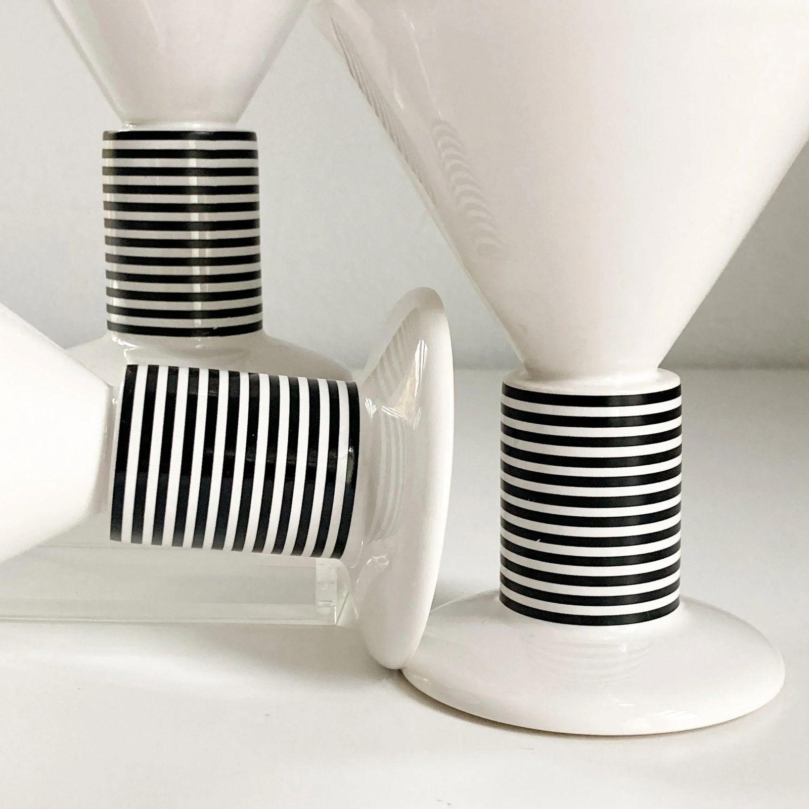 1980s Vienna Collection by Heide Warlamais Set of 5 Porcelain Barware Vessels - 5