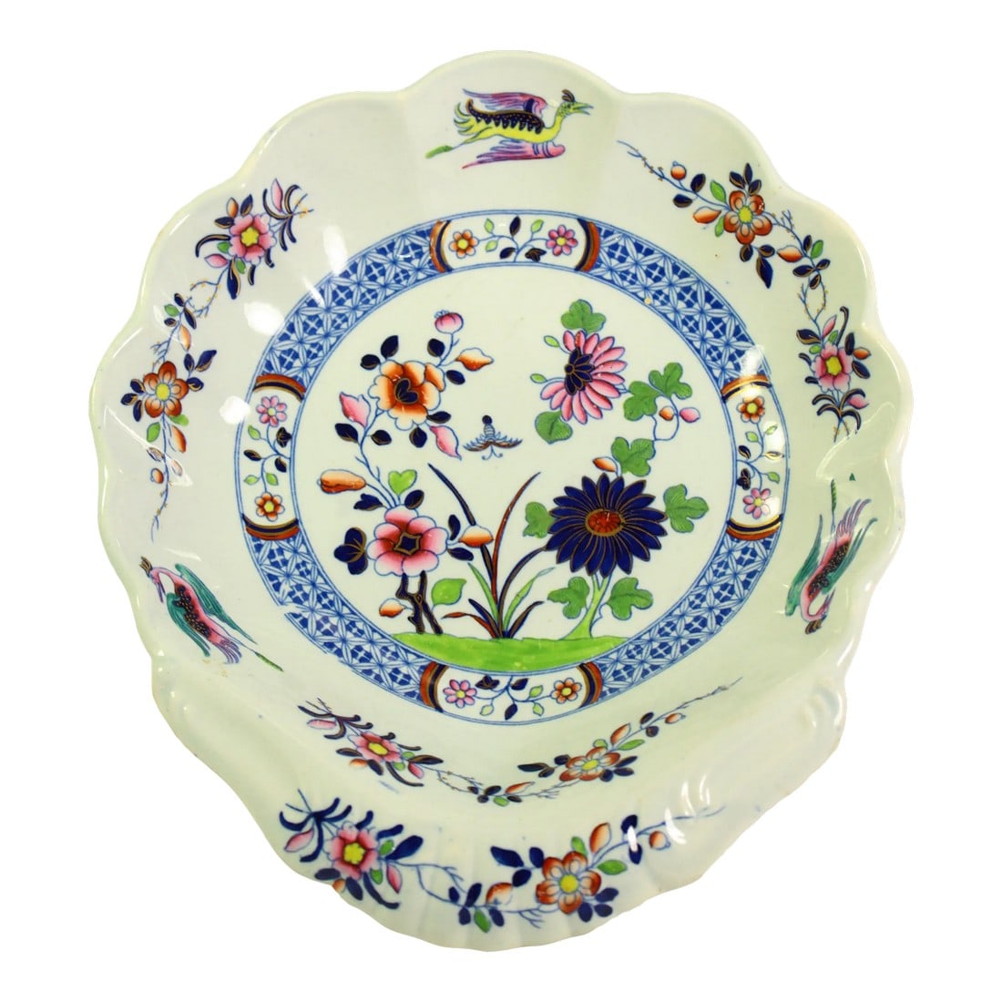 Circa 1820 Regency / Georgian Spode Pearlware Dish Shell Shaped Chinoiserie Flower (1 of 12)
