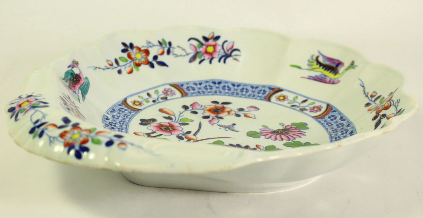 Circa 1820 Regency / Georgian Spode Pearlware Dish Shell Shaped Chinoiserie Flower - 7