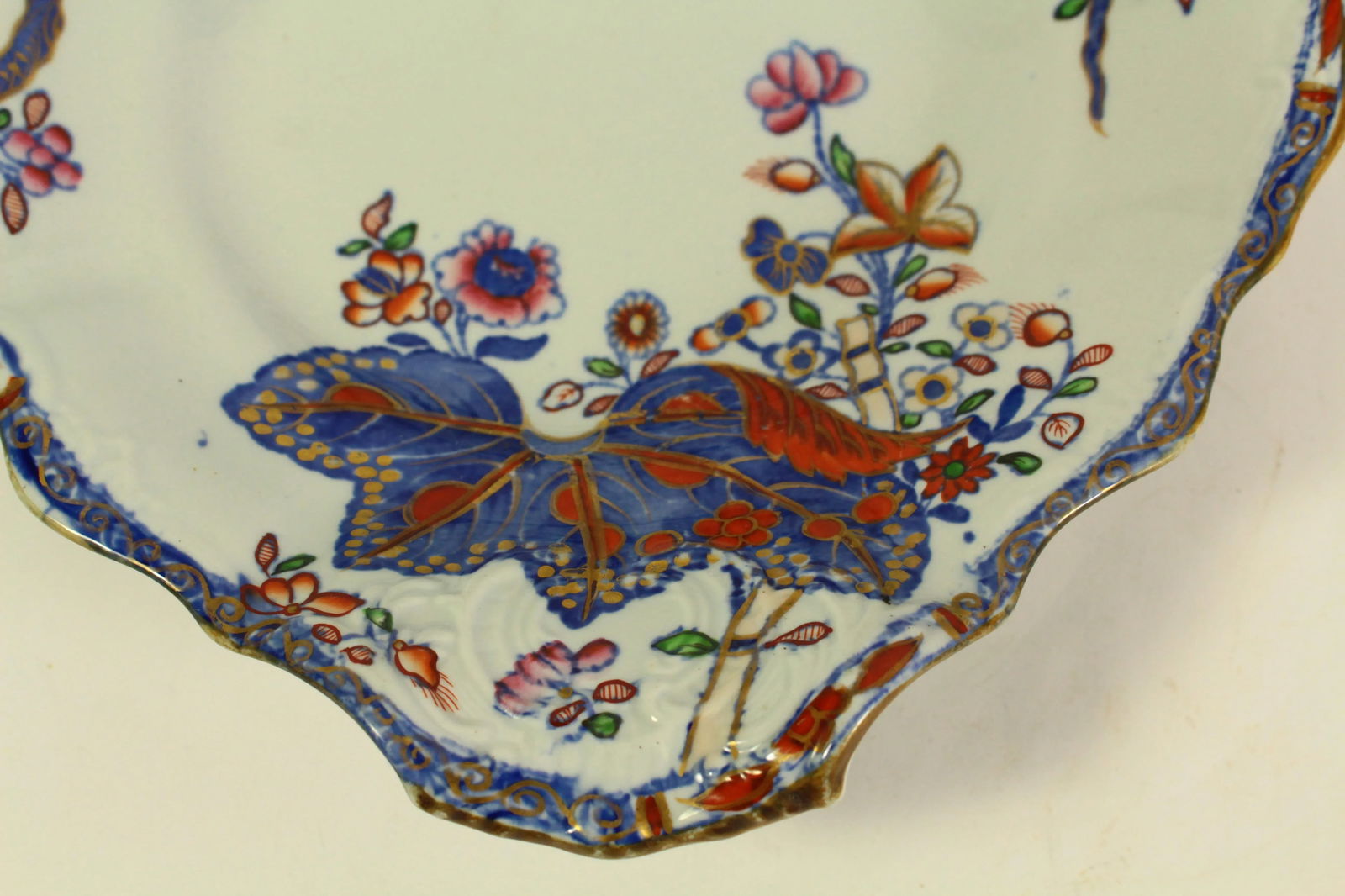 Circa 1850 Copeland Late Spode Stone China Shell Shaped Dish Cabbage Pattern 2061 - 8