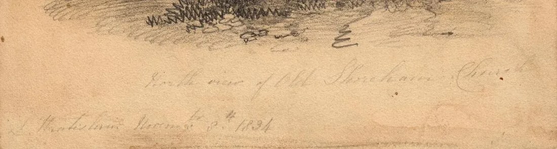 Circa 1834 "St Nicolas Church, Shoreham-By-Sea" Original Graphite Drawing Signed, Dated - 3