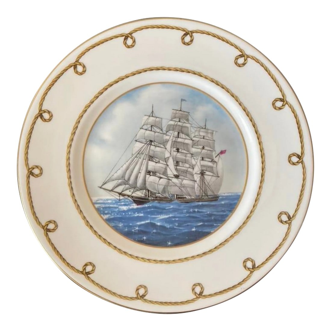 Mid 20th Century English Porcelain Nautical Desk Jewelry Dish With Rope Design by Coalport (1 of 12)