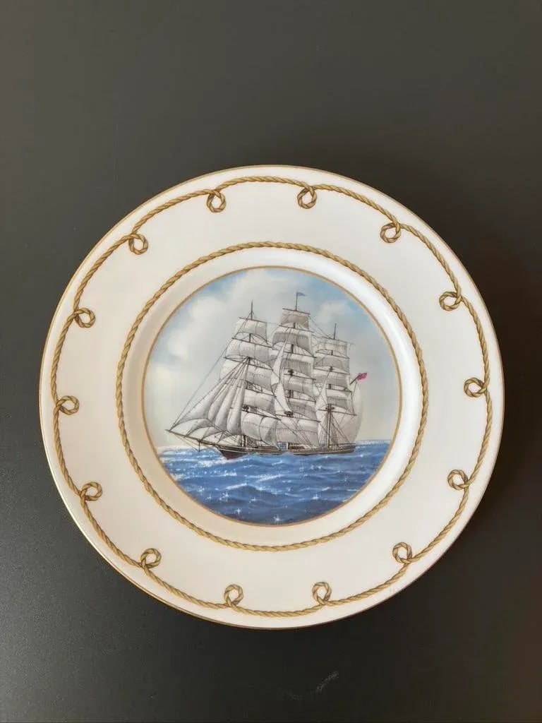 Mid 20th Century English Porcelain Nautical Desk Jewelry Dish With Rope Design by Coalport - 2