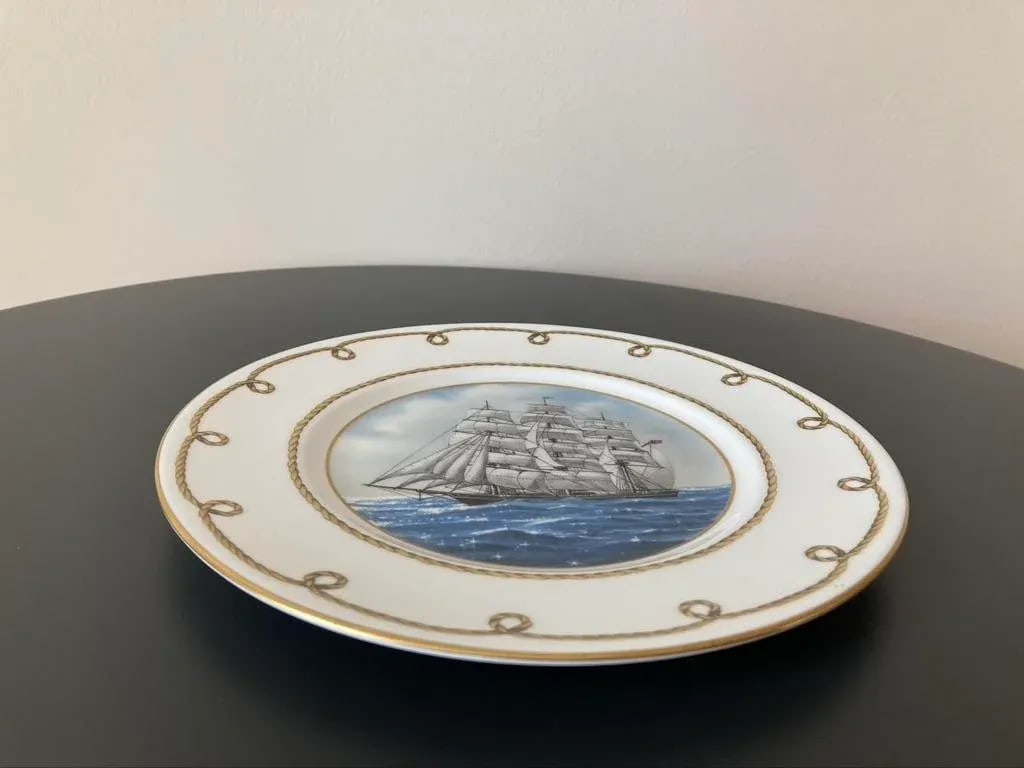 Mid 20th Century English Porcelain Nautical Desk Jewelry Dish With Rope Design by Coalport - 3
