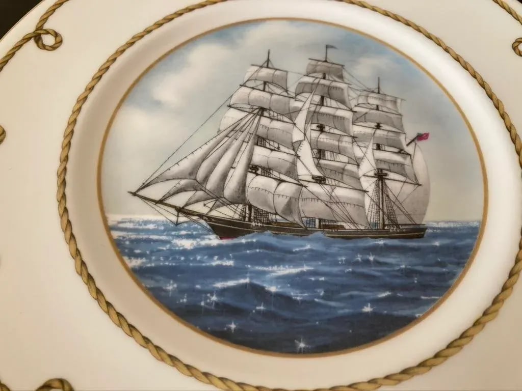 Mid 20th Century English Porcelain Nautical Desk Jewelry Dish With Rope Design by Coalport - 8