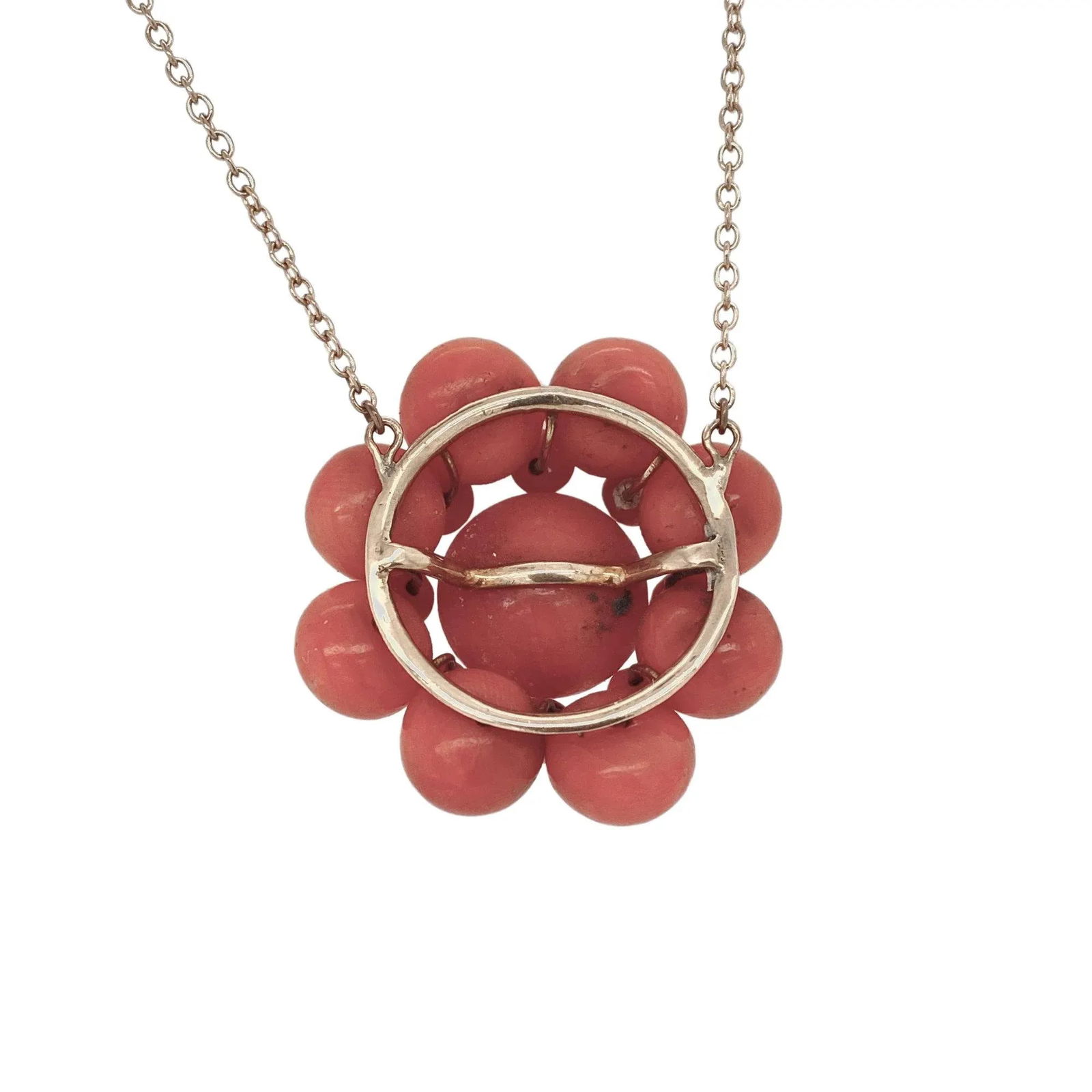 Late 19th Century Victorian 14k Gold Coral Pendant Necklace - 3