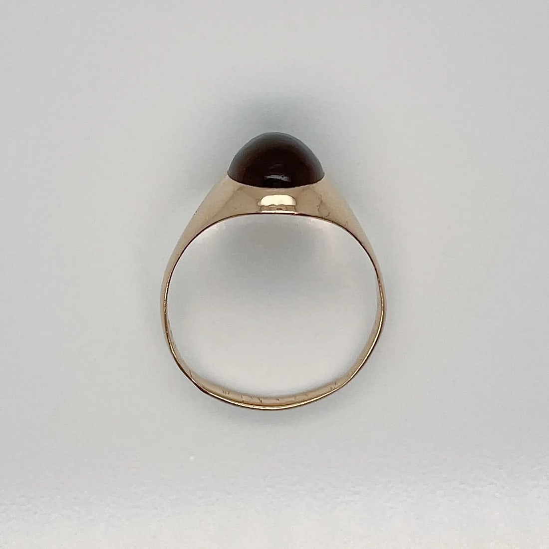 Vintage Antique 14 Karat Gold & Garnet Cabochon Signet Ring Size 10 - 8