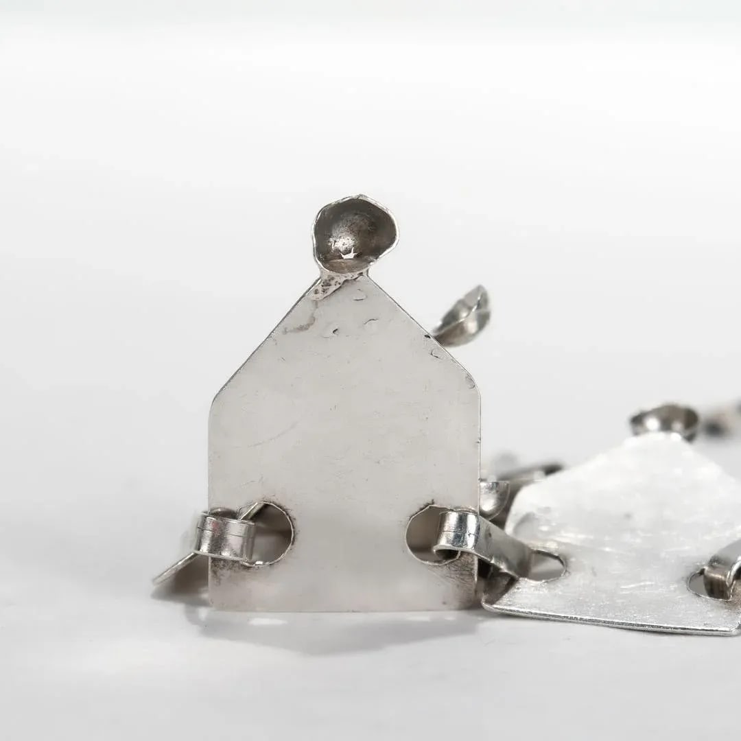 Early Taxco Attributed 980 Silver Mexican Collar / Collier Necklace - 10