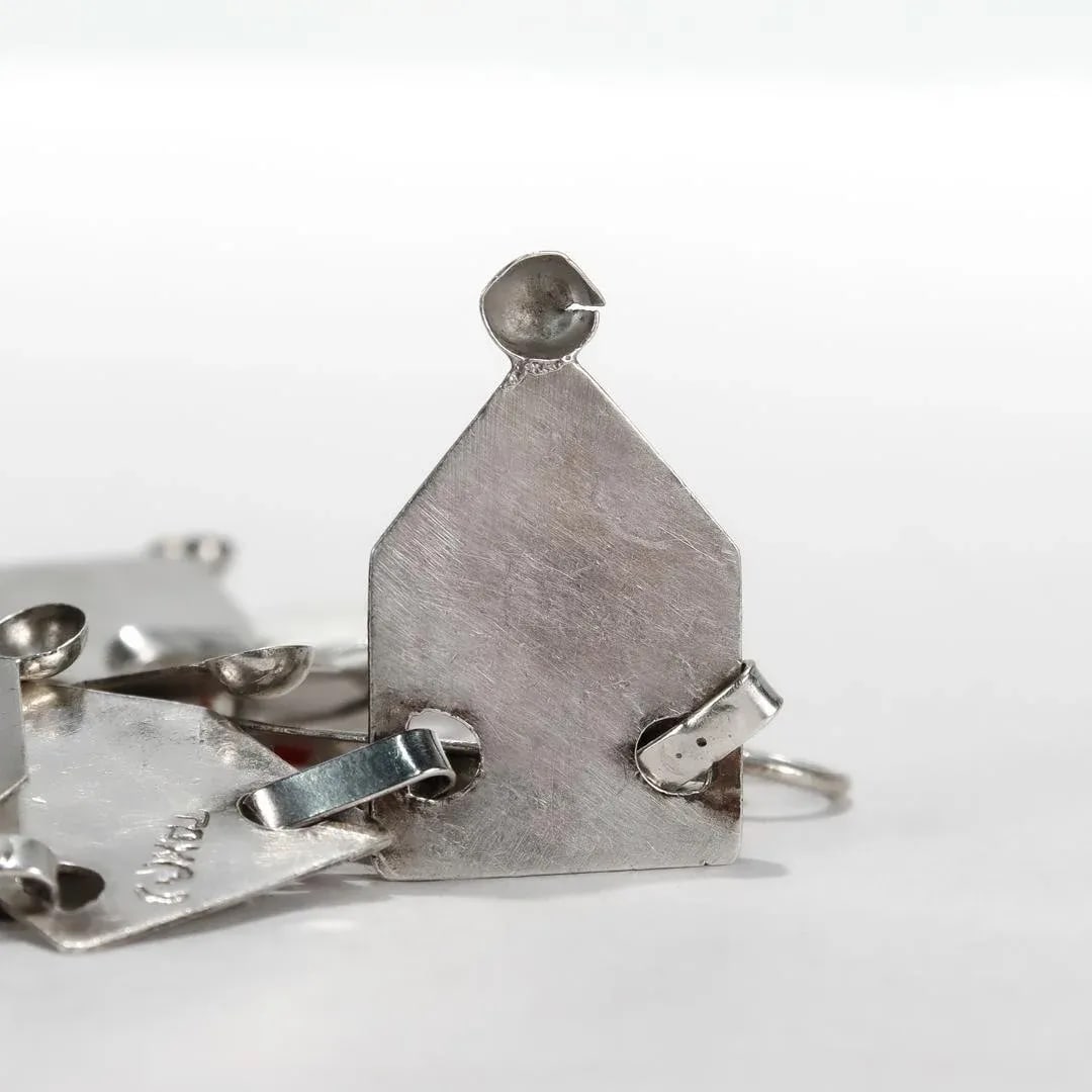 Early Taxco Attributed 980 Silver Mexican Collar / Collier Necklace - 11