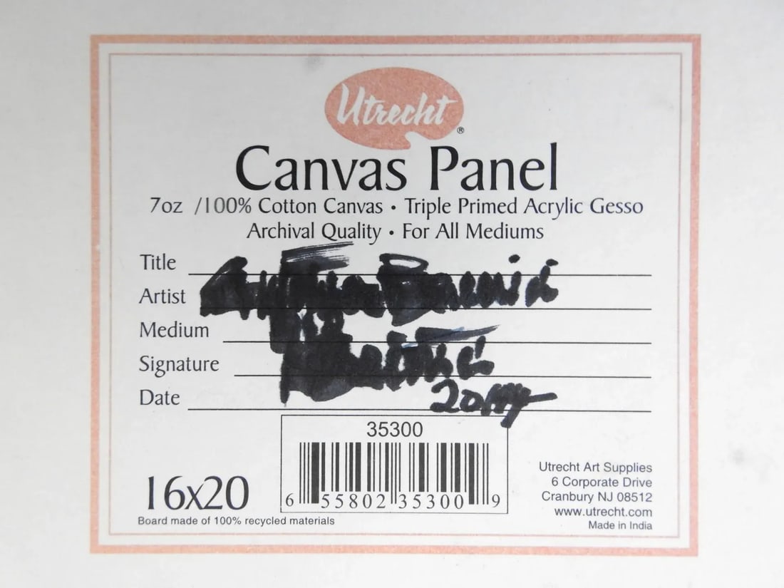 Oil Still Life Painting on Canvas Panel Bottles Vase Cube, Framed - 12