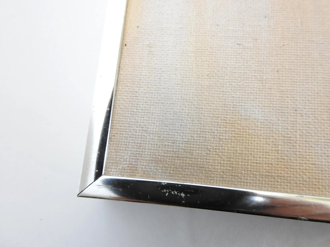 Oil Still Life Painting on Canvas Panel Bottles Vase Cube, Framed - 8