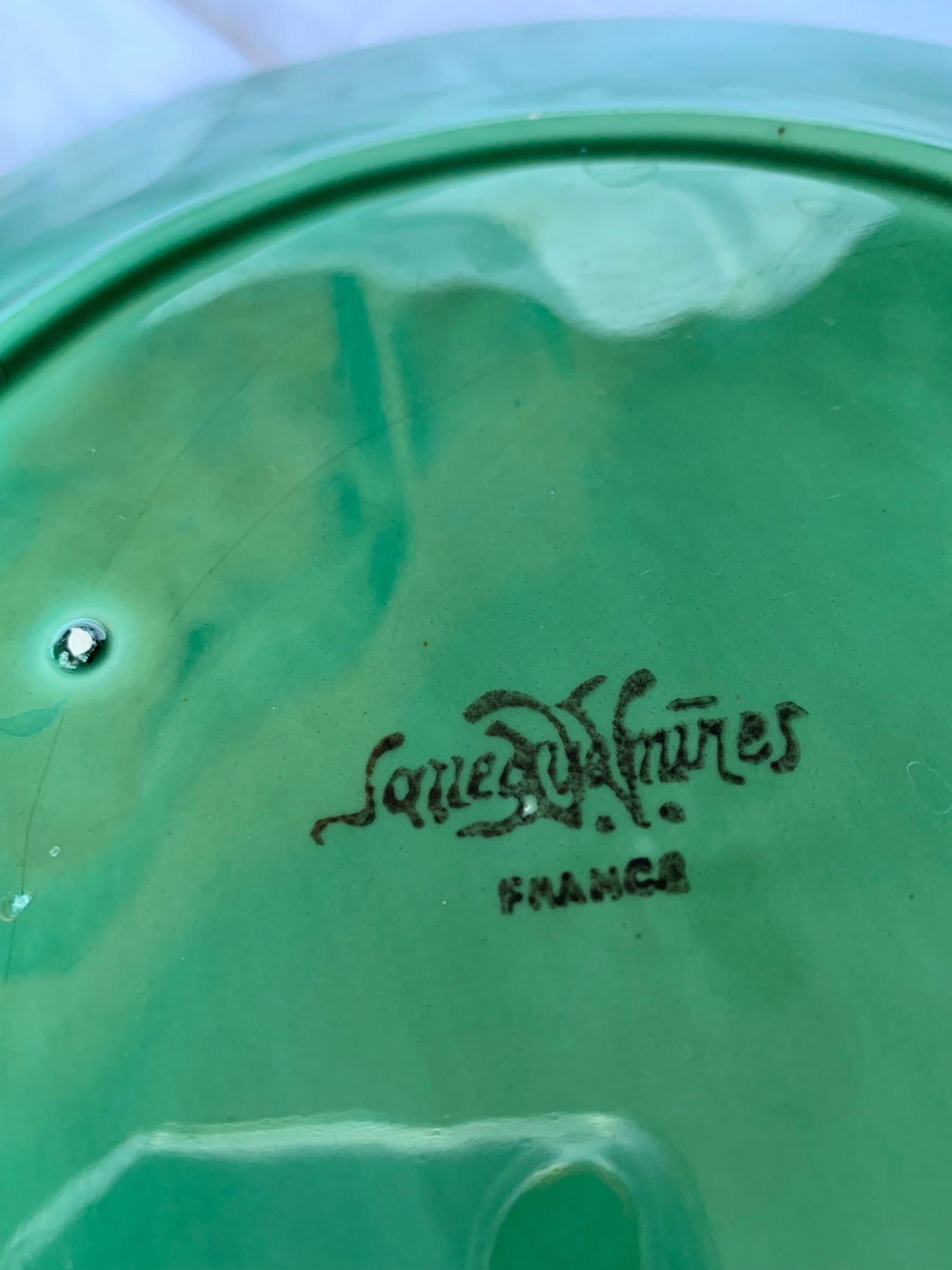 French Majolica Asparagus Plates by Sarreguemines - Set of 6 - 5