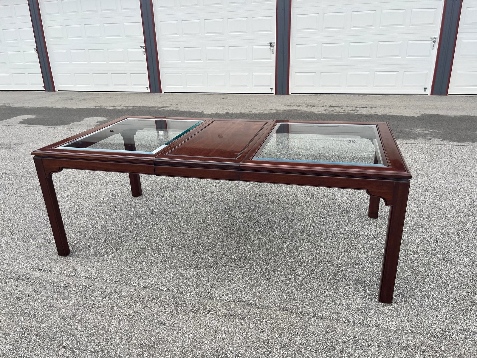 Ethan Allen Canova Dining Room Table With Leaf Glass Cherry Wood - 11