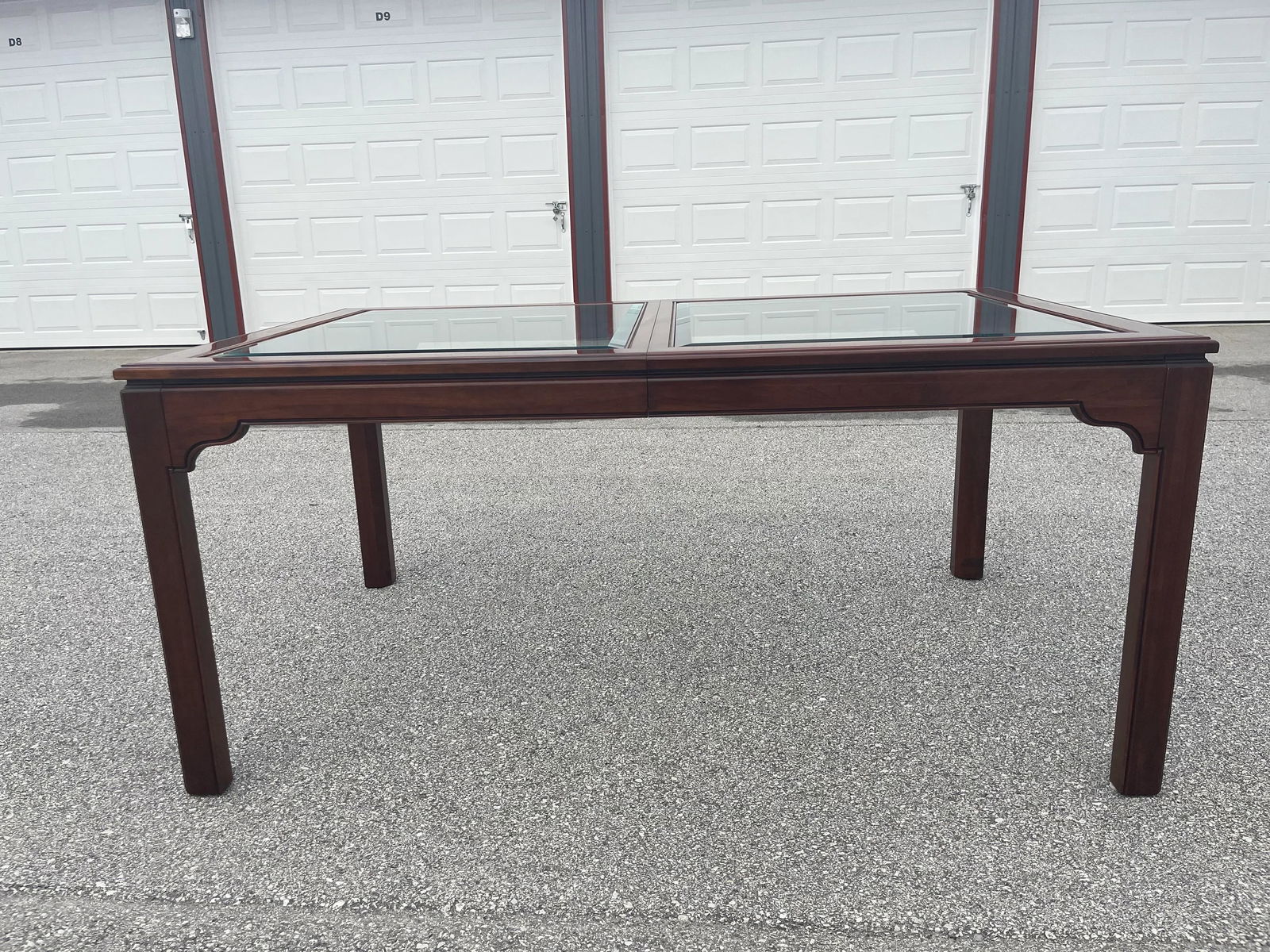 Ethan Allen Canova Dining Room Table With Leaf Glass Cherry Wood - 3