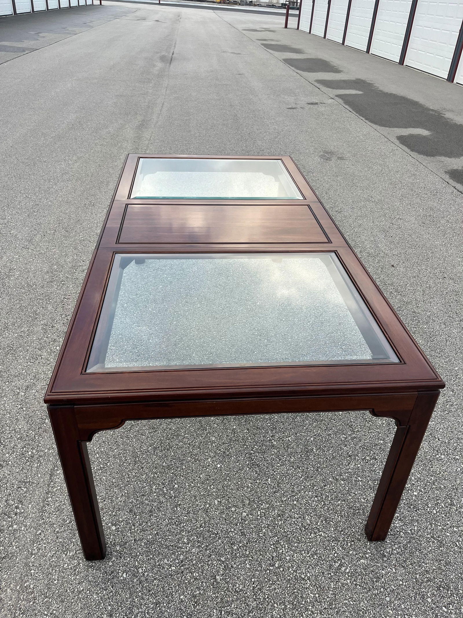 Ethan Allen Canova Dining Room Table With Leaf Glass Cherry Wood - 9