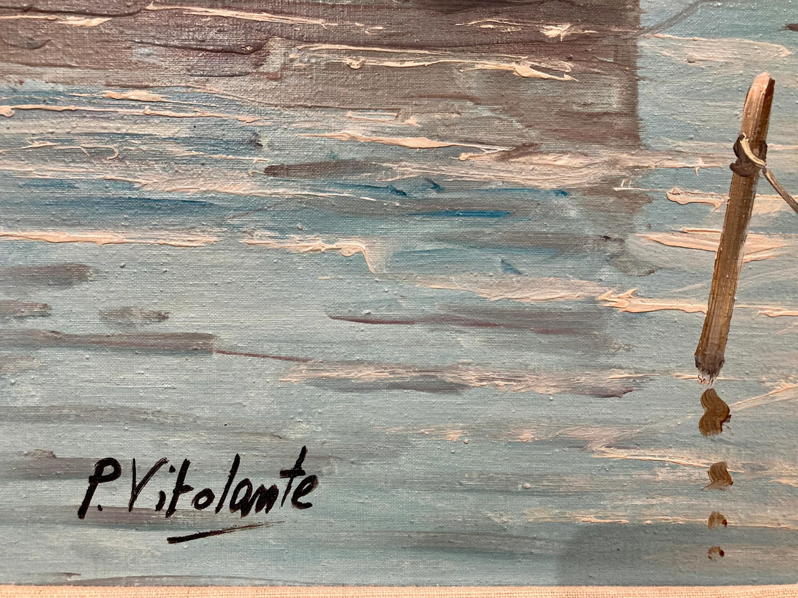 P. Vitolante, Seascape Oil Painting, Framed - 7