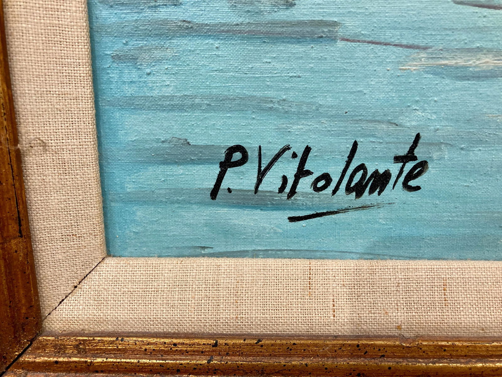 P. Vitolante, Seascape Oil Painting, Framed - 9