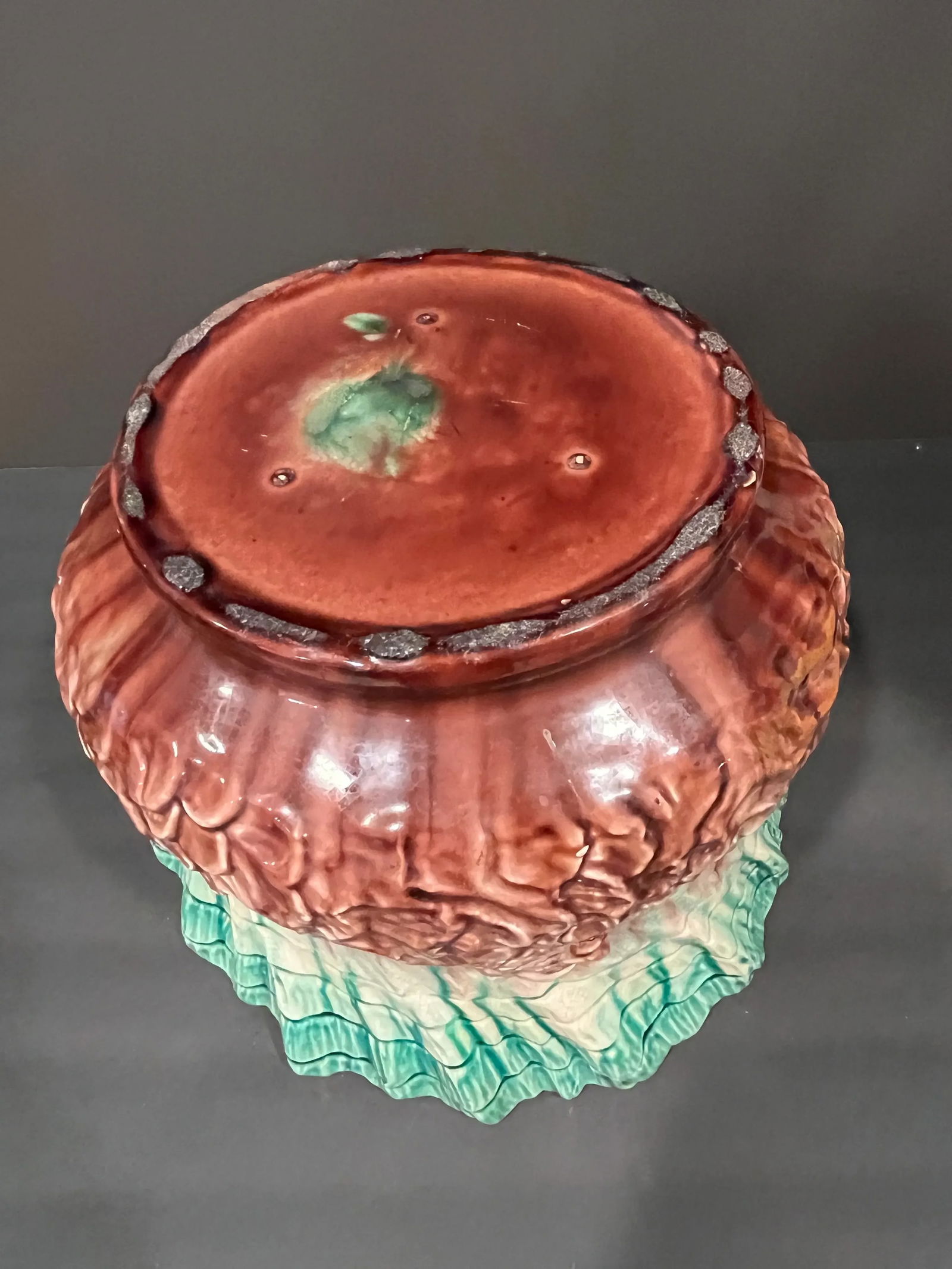 Antique Large j.b. Owens Majolica Jardiniere or Planter - 9