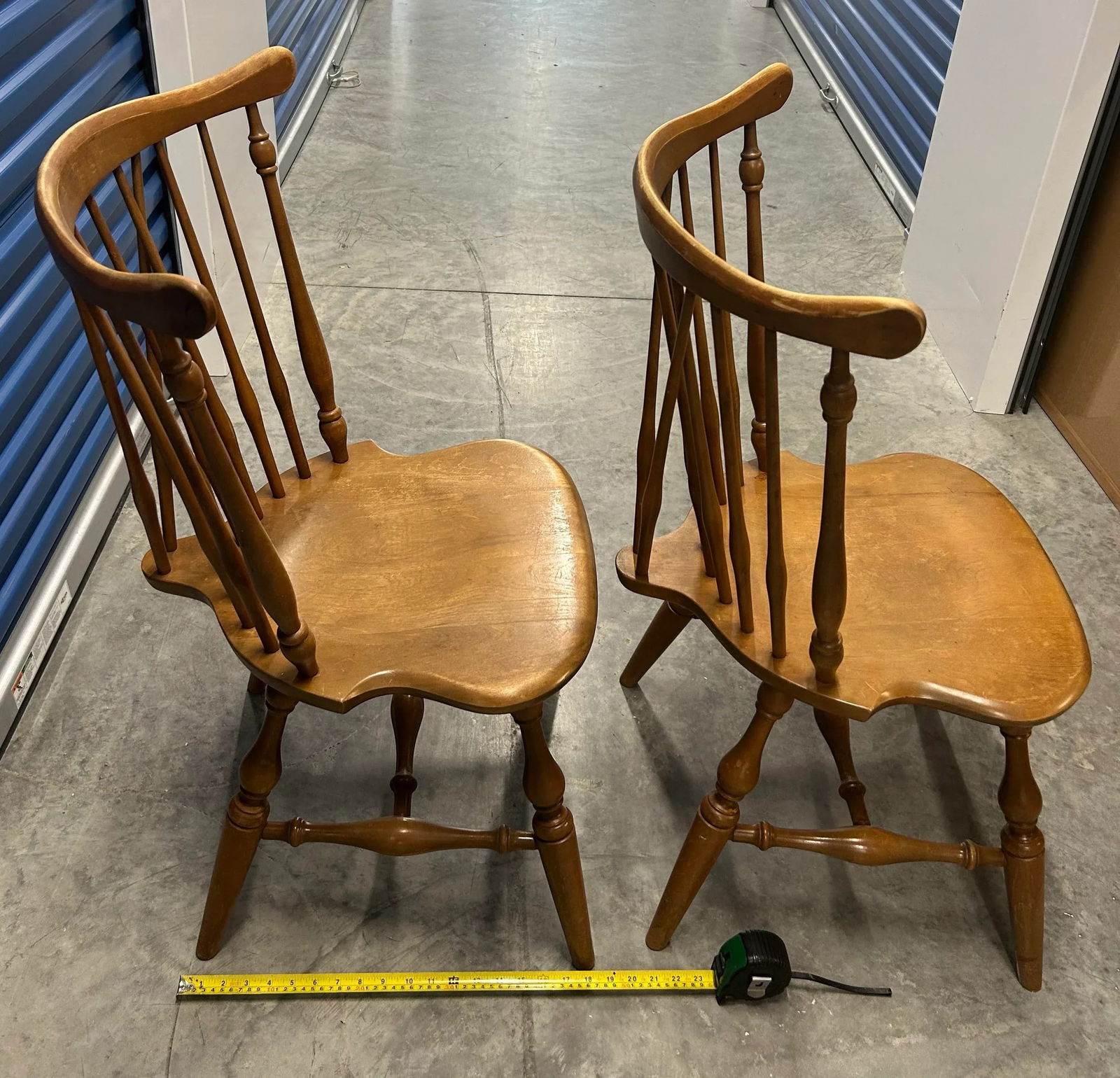 Late 20th Century Vintage Ethan Allen by Baumritter Dining Chairs Heirloom Nutmeg Wood #10-6020 - a - 6