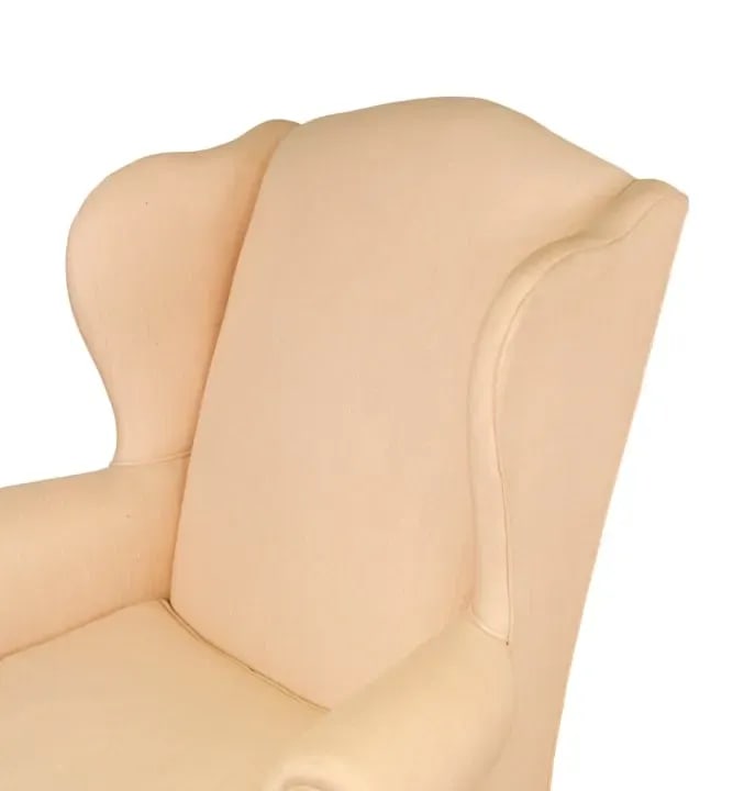 1970s Henredon Custom Folio Collection Carved Upholstered Wingback Armchairs- Set of 2 - 3