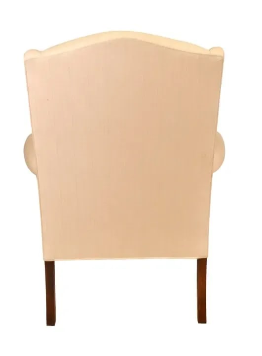 1970s Henredon Custom Folio Collection Carved Upholstered Wingback Armchairs- Set of 2 - 8