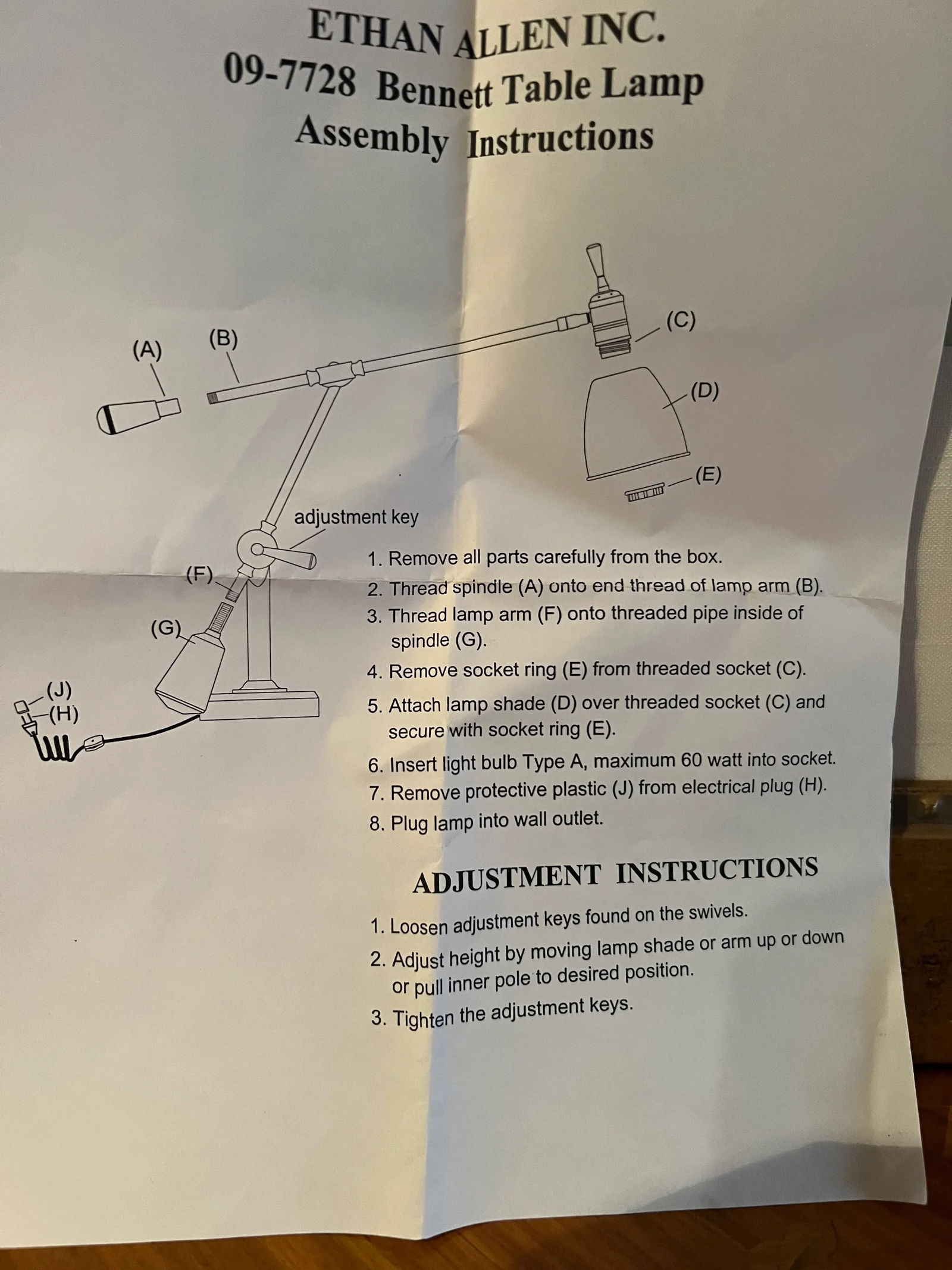 Set of 2 Ethan Allen Desk Lamps - 10