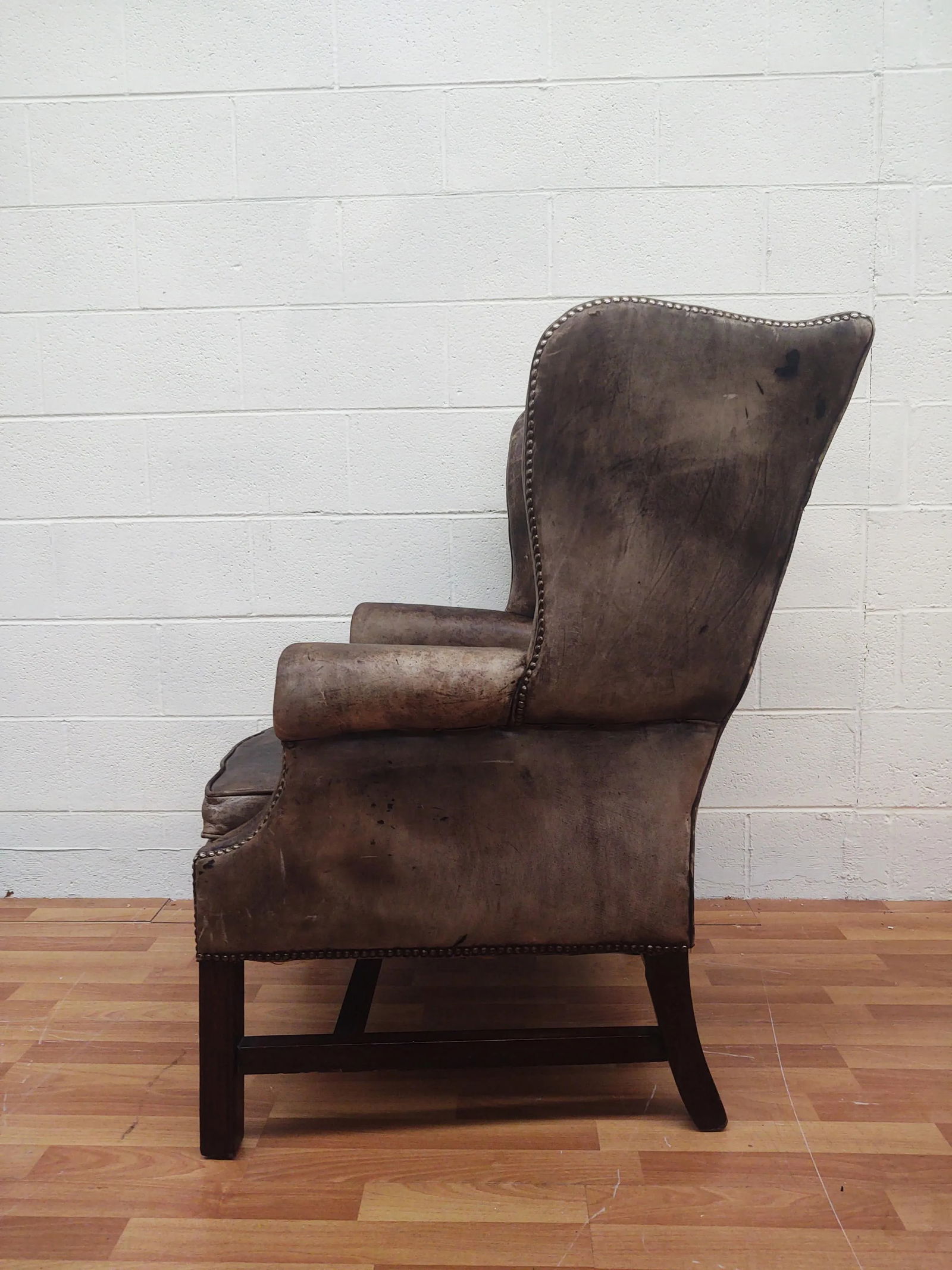 1930s English Georgian Style Wingback Library Chairs- a Pair - 6