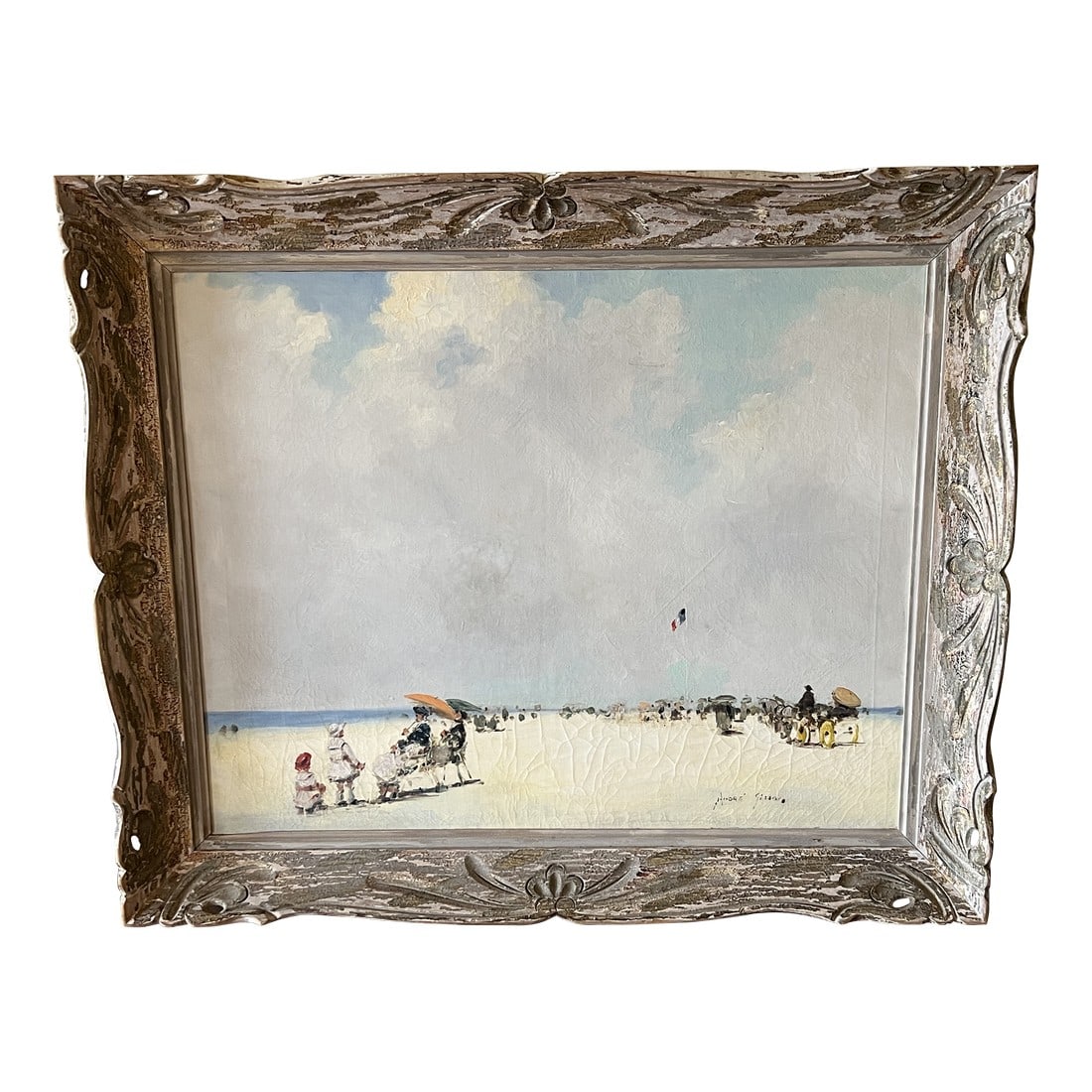 1960s Signed Francois Gisson Post-Impressionist Paris Seascape Painting, Framed (1 of 13)