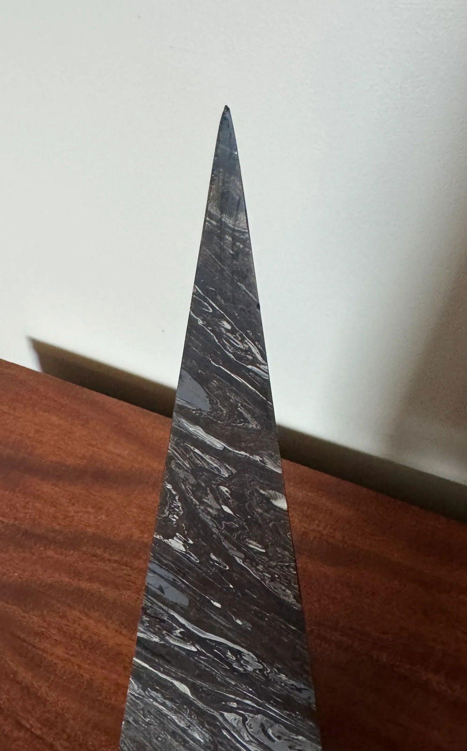1970's Marbleized Brass Pyramid Obelisk - 2