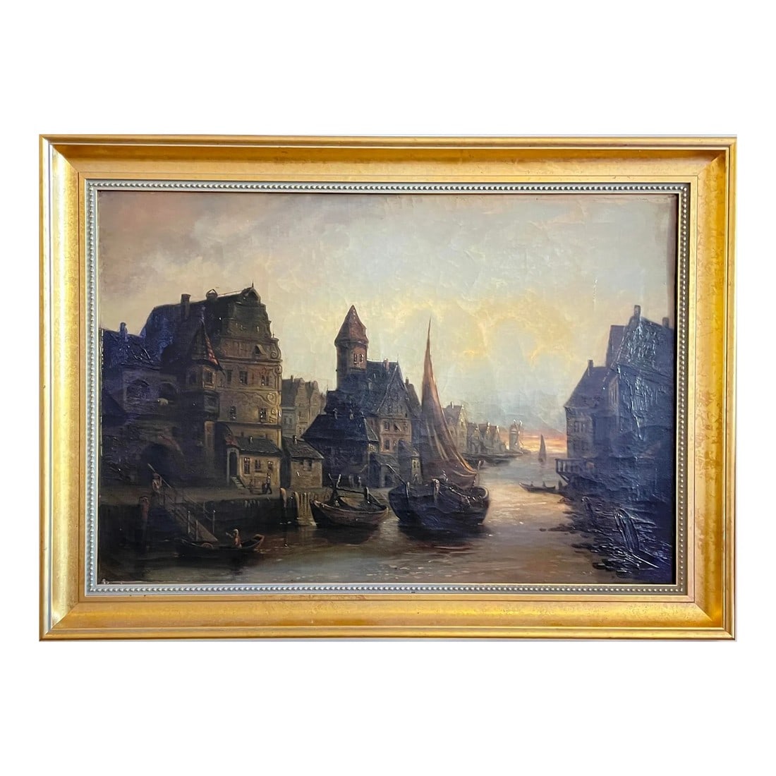 Louis Meijer (1809-1866) 19th Century Romantic Dutch Painting Amsterdam Maritime (1 of 12)