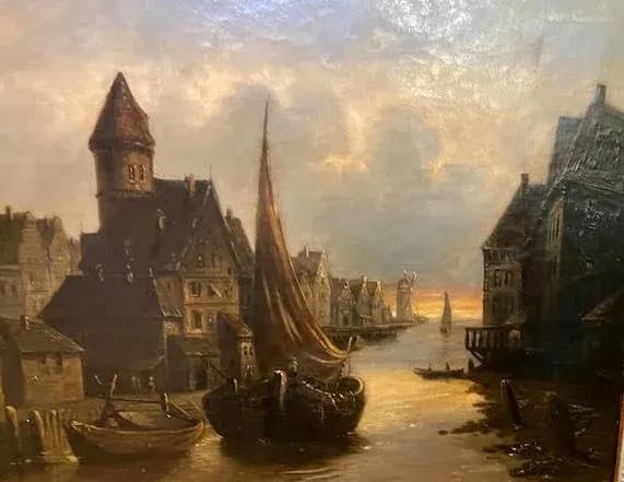 Louis Meijer (1809-1866) 19th Century Romantic Dutch Painting Amsterdam Maritime - 3