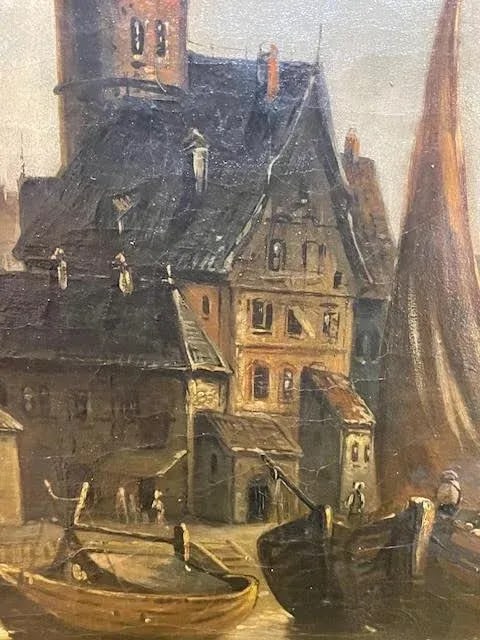 Louis Meijer (1809-1866) 19th Century Romantic Dutch Painting Amsterdam Maritime - 4