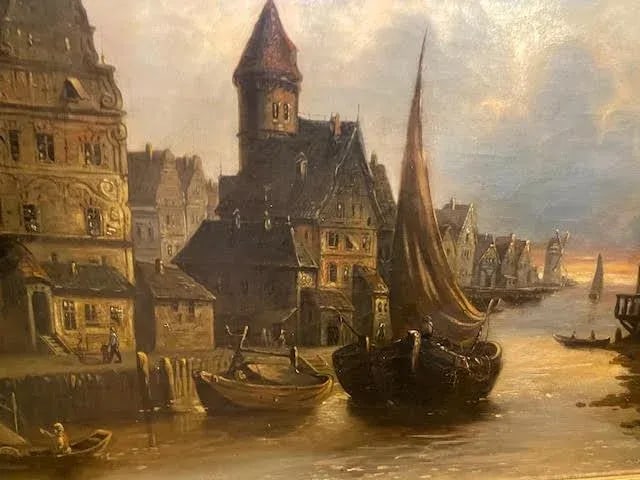 Louis Meijer (1809-1866) 19th Century Romantic Dutch Painting Amsterdam Maritime - 7