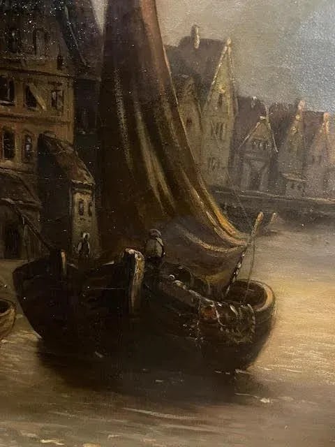 Louis Meijer (1809-1866) 19th Century Romantic Dutch Painting Amsterdam Maritime - 8