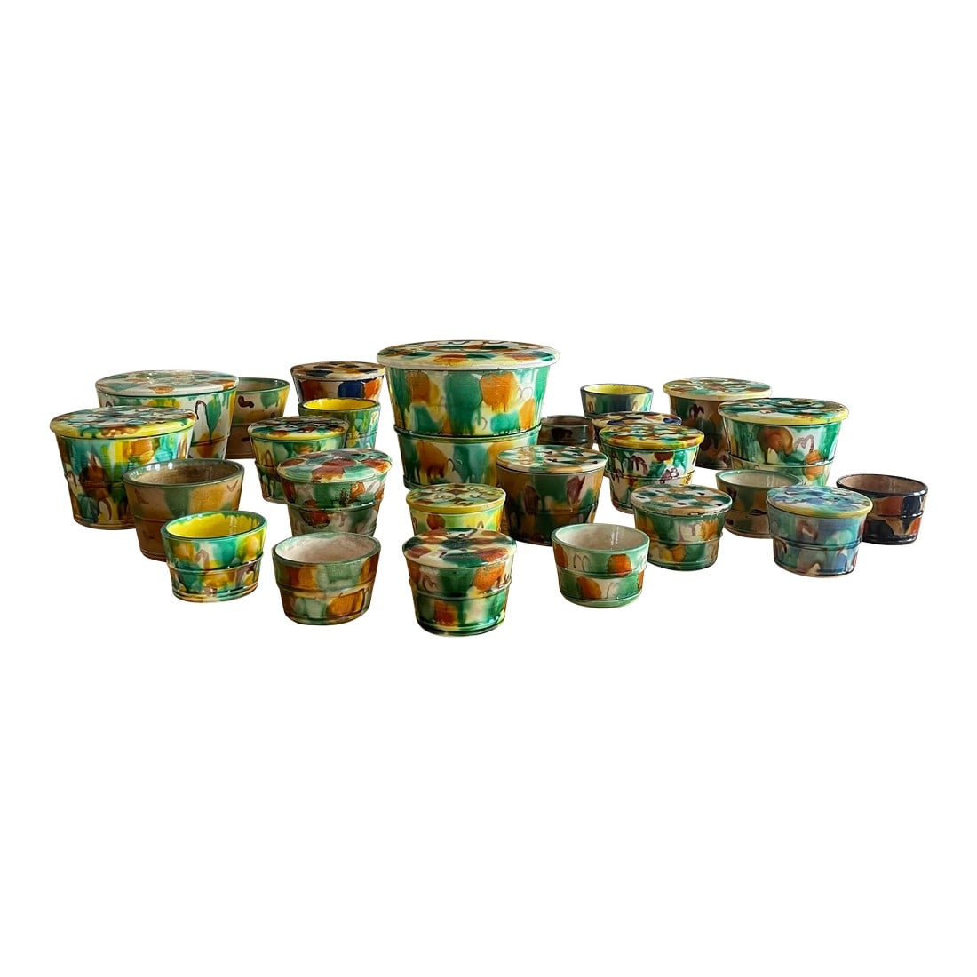 19th Century Collection of Awaji Pottery - 25 Piece Set (1 of 6)