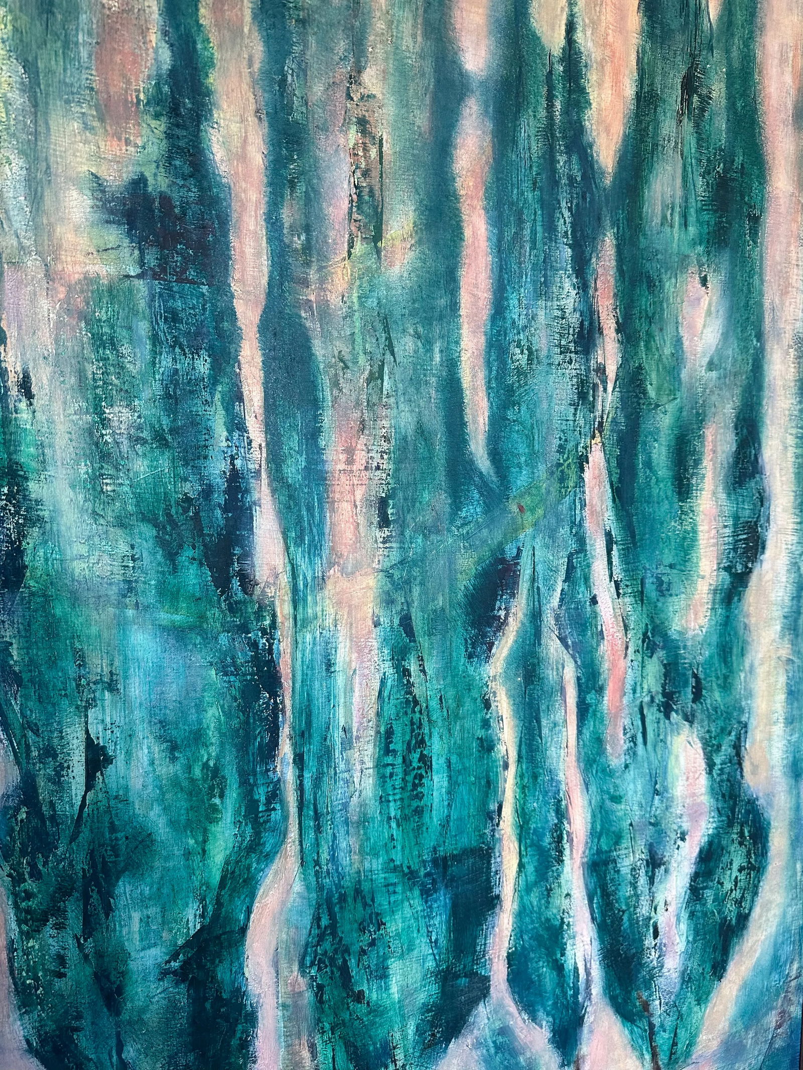 Painting by Mort Baranoff (Texas, 1932 -1978) Cypress With Moon - 4