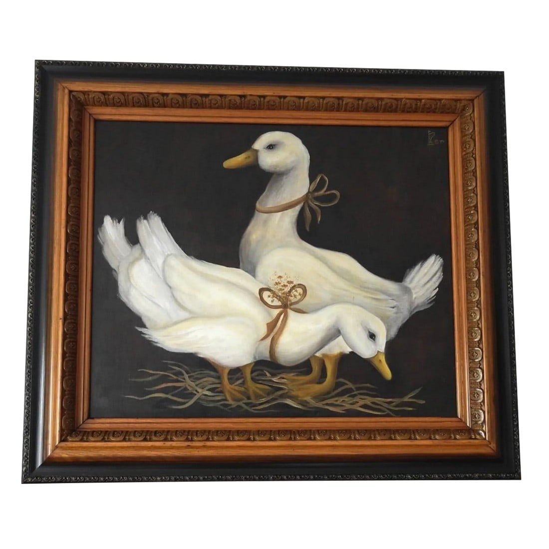 Gees Oil Painting by Harper in Antique Frame (1 of 11)