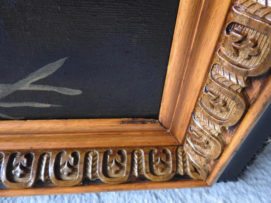 Gees Oil Painting by Harper in Antique Frame - 7