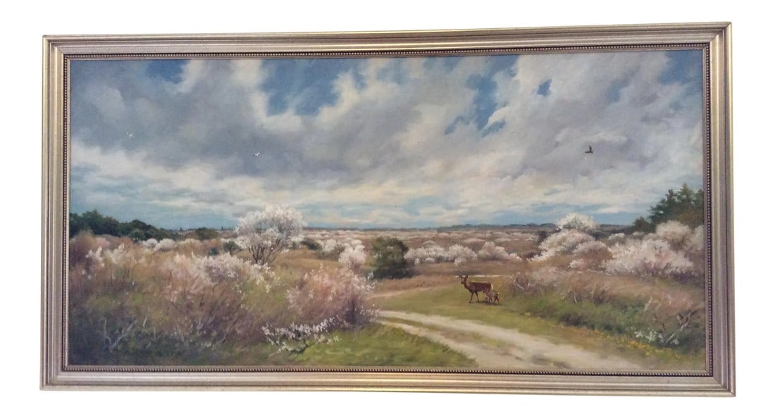 Late 20th Century American Landscape Oil Painting: Huge and Stunning. Prairie Landscape by American Artist Paul Longenecker (1920-2008). Inspired by Impressionism, Paul Longenecker's brush strokes of vibrant color create a visual feel of bright,