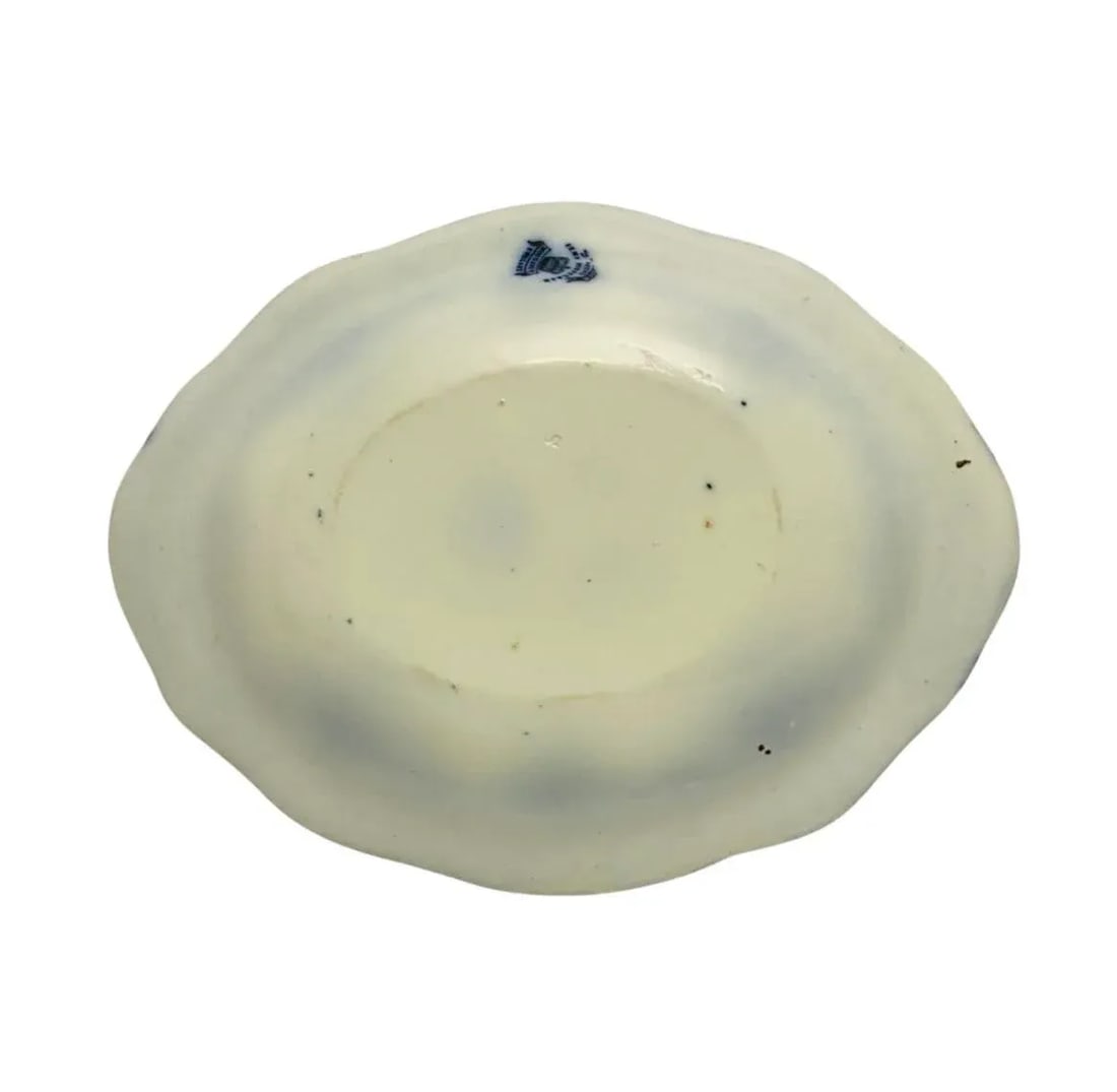 Vintage Keswick Flow Blue Oval Serving Bowl by Wood and Son England - 9