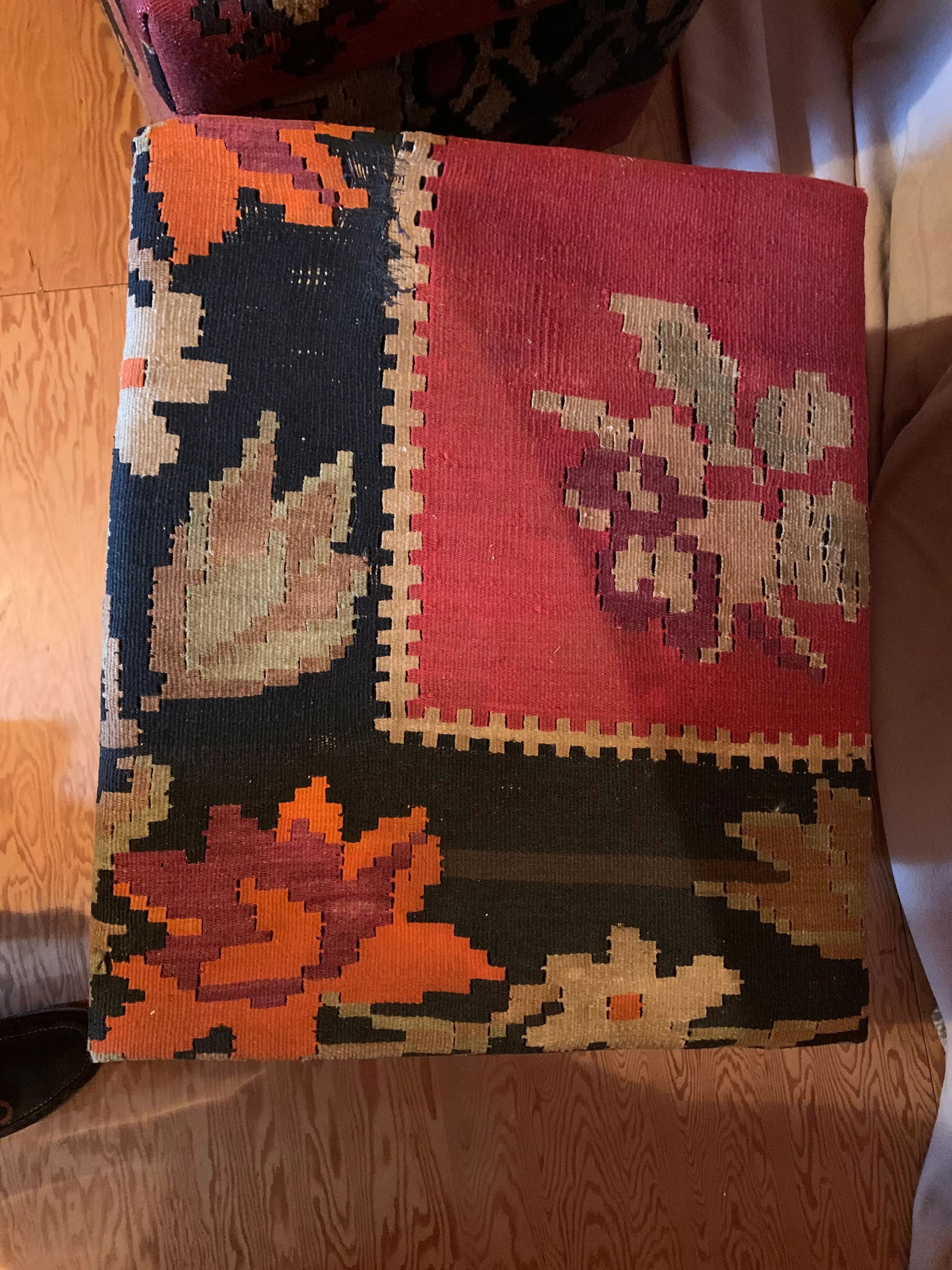 Kilim-Covered Stools With Inside Storage - Set of 2 - 5