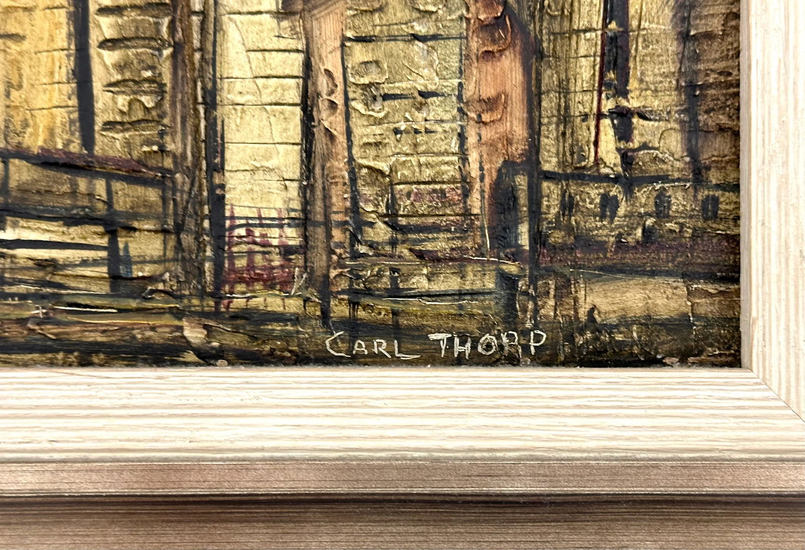 Original Signed Carl Thorp Oil Painting of Nyc - 6