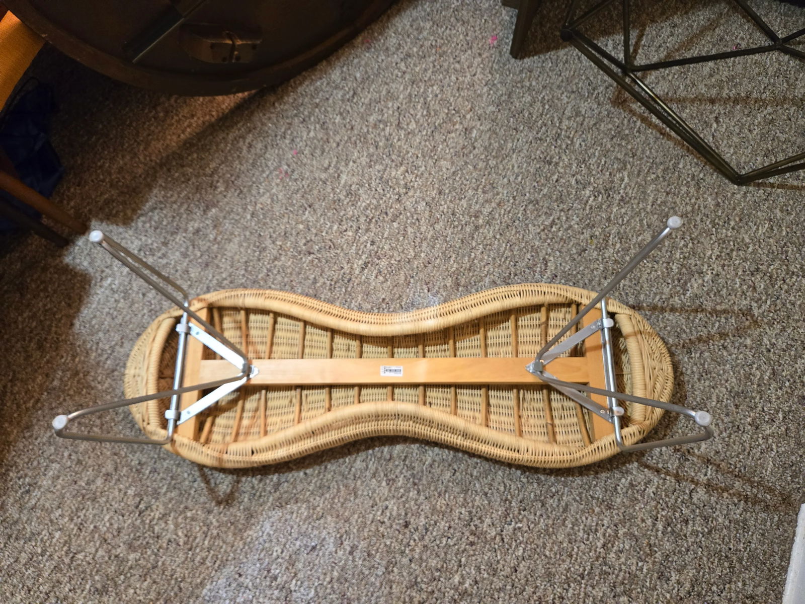 1980s Wicker Ikea Peanut Stool Bench - 3