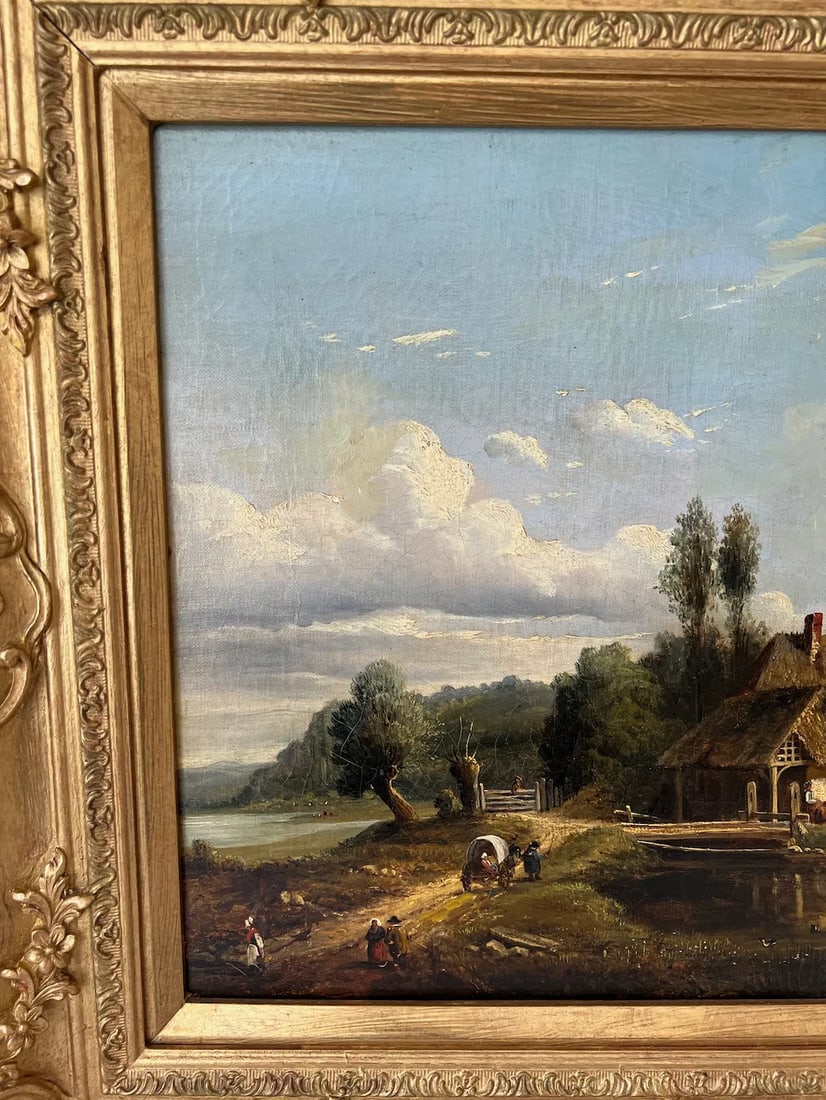 Arthur James Stark Thatched Cottage Landscape Painting, Framed - 4