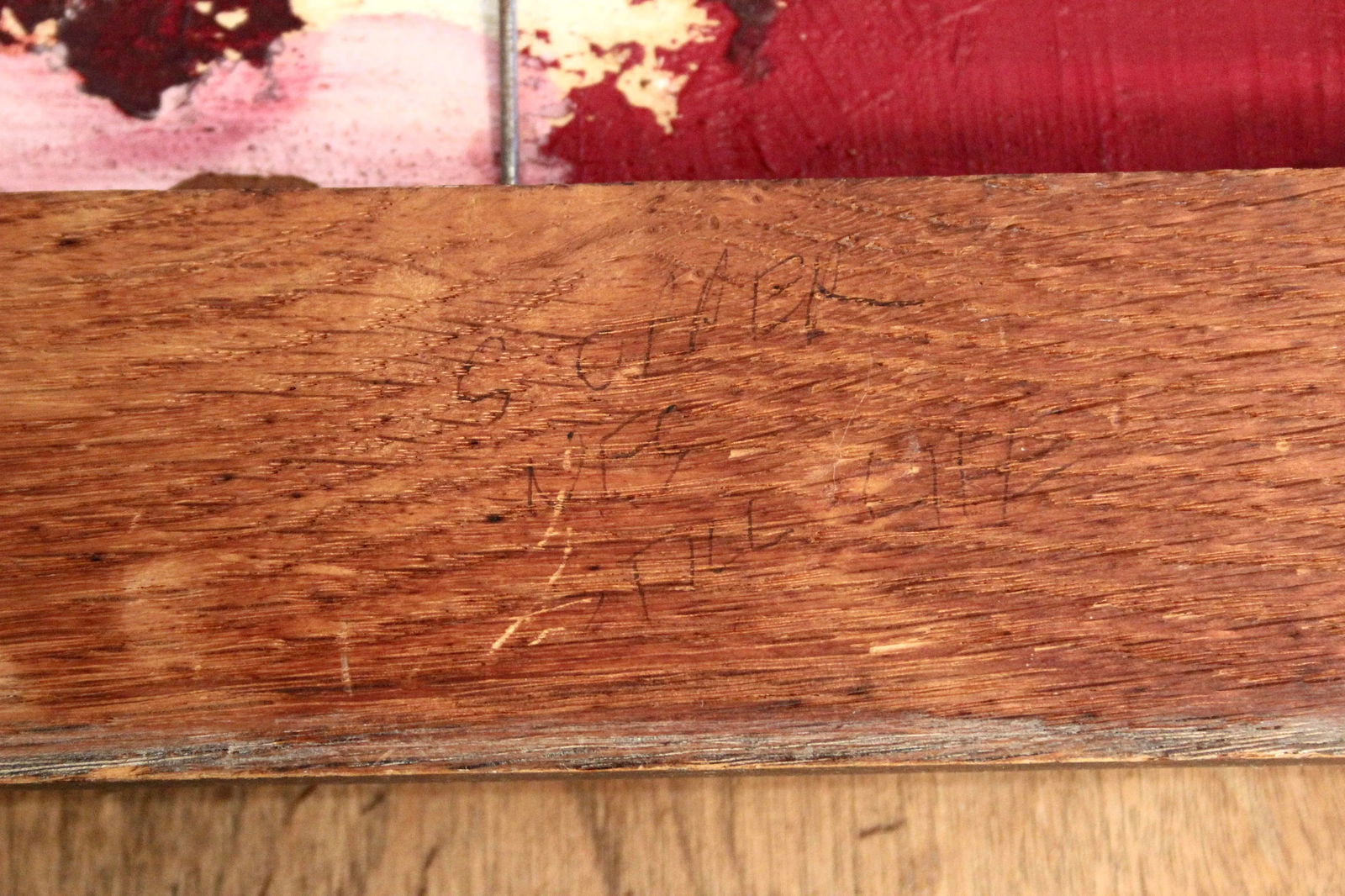 1950s Vintage Oil on Board Painting Framed Still Life Modernist MCM Signed 22" X 28" - 11