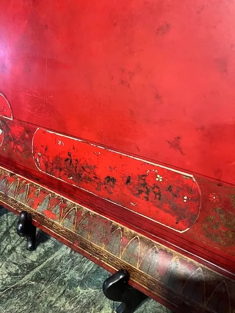 Early 19th Century English Polychromed Tole Tray on Stand - 9