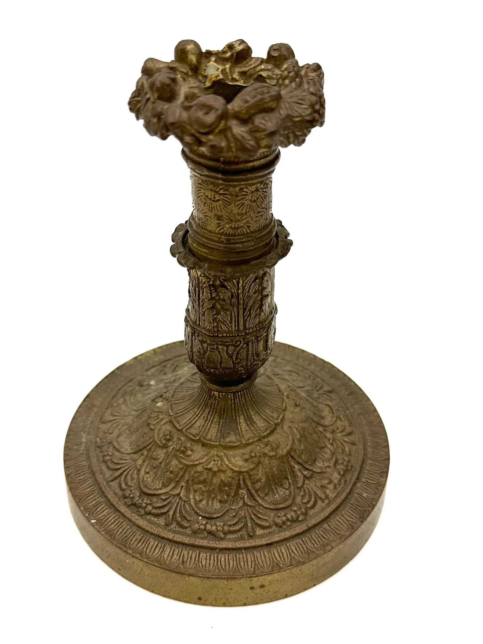 Pair of Late 19th Century French Empire Neoclassical Bronze Candlesticks - 4