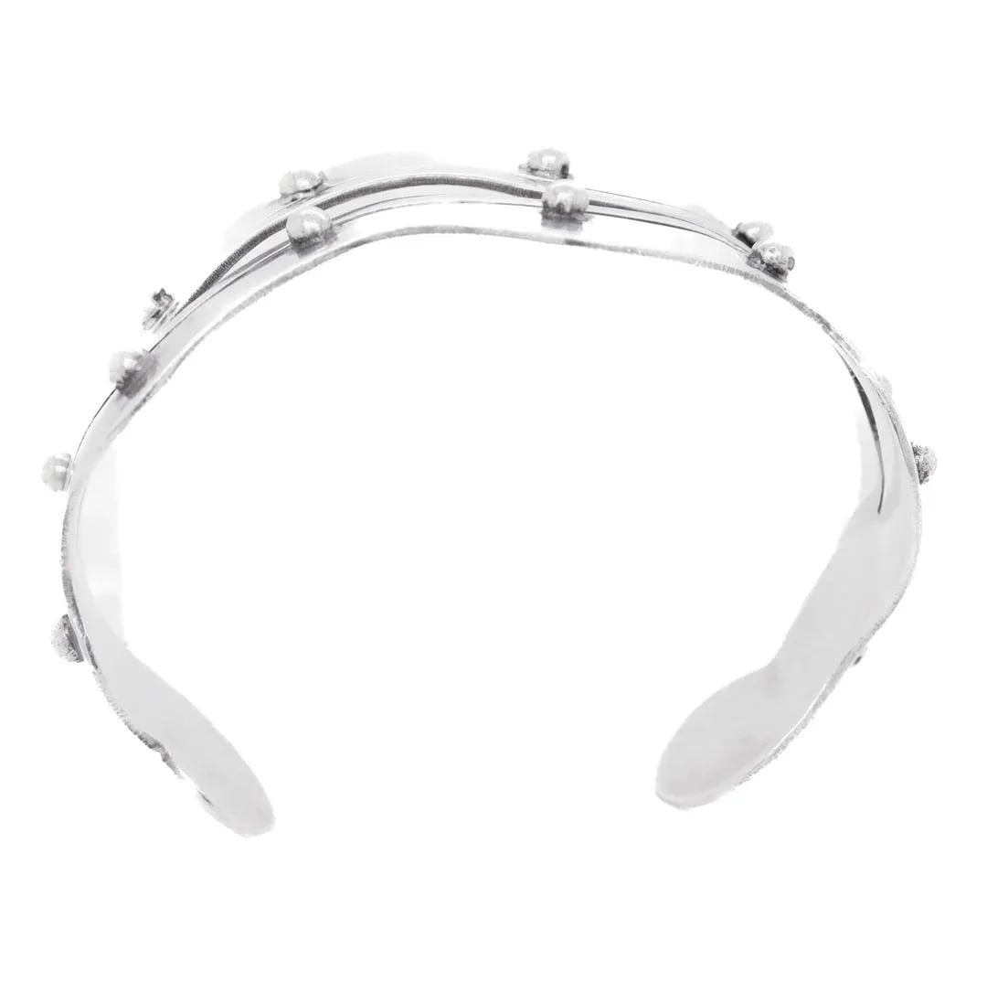 Vintage Mexican Citlali Sterling Silver Mid-Century Modern Cuff Bracelet - 10