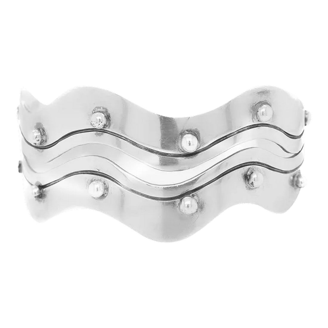 Vintage Mexican Citlali Sterling Silver Mid-Century Modern Cuff Bracelet (1 of 11)